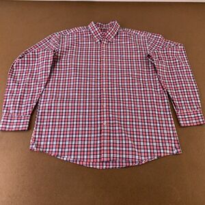 Southern Tide Men's XL Tailored Fit Pink Plaid Long Sleeve Button Front Shirt